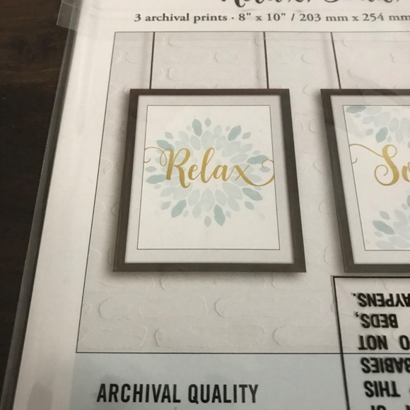 Set of 3 Relax Soak Unwind Archival Wall Prints Bathroom Art Decor Relaxation - Picture 2 of 6